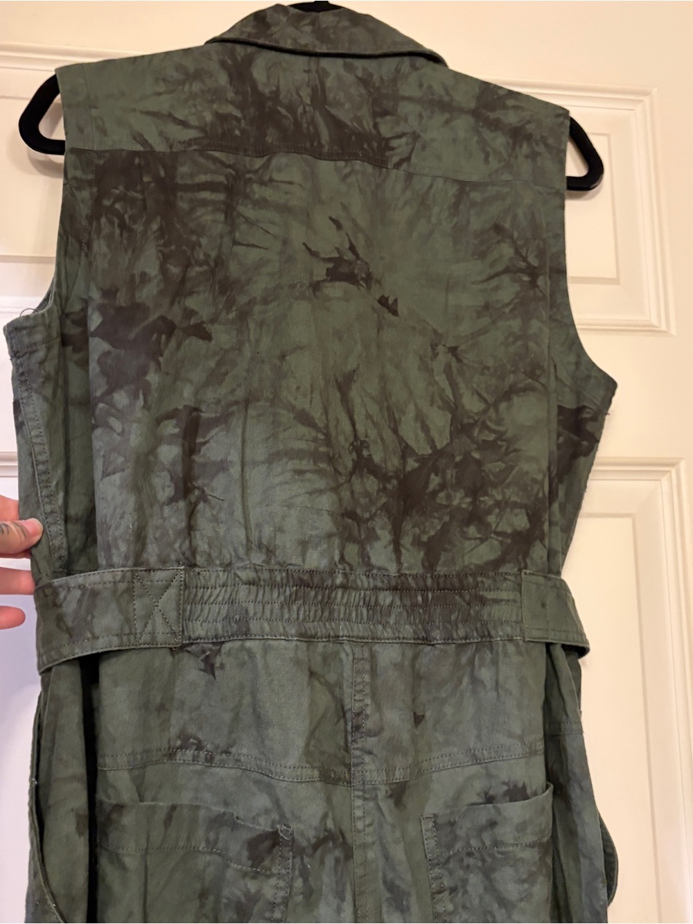 Wild Fang Sleeveless Olive and Black Tie-Dye Jumpsuit Large $40 - Picture 10 of 15